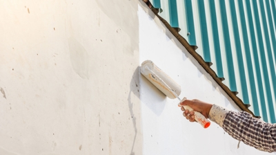 white color painting the exterior wall of the house