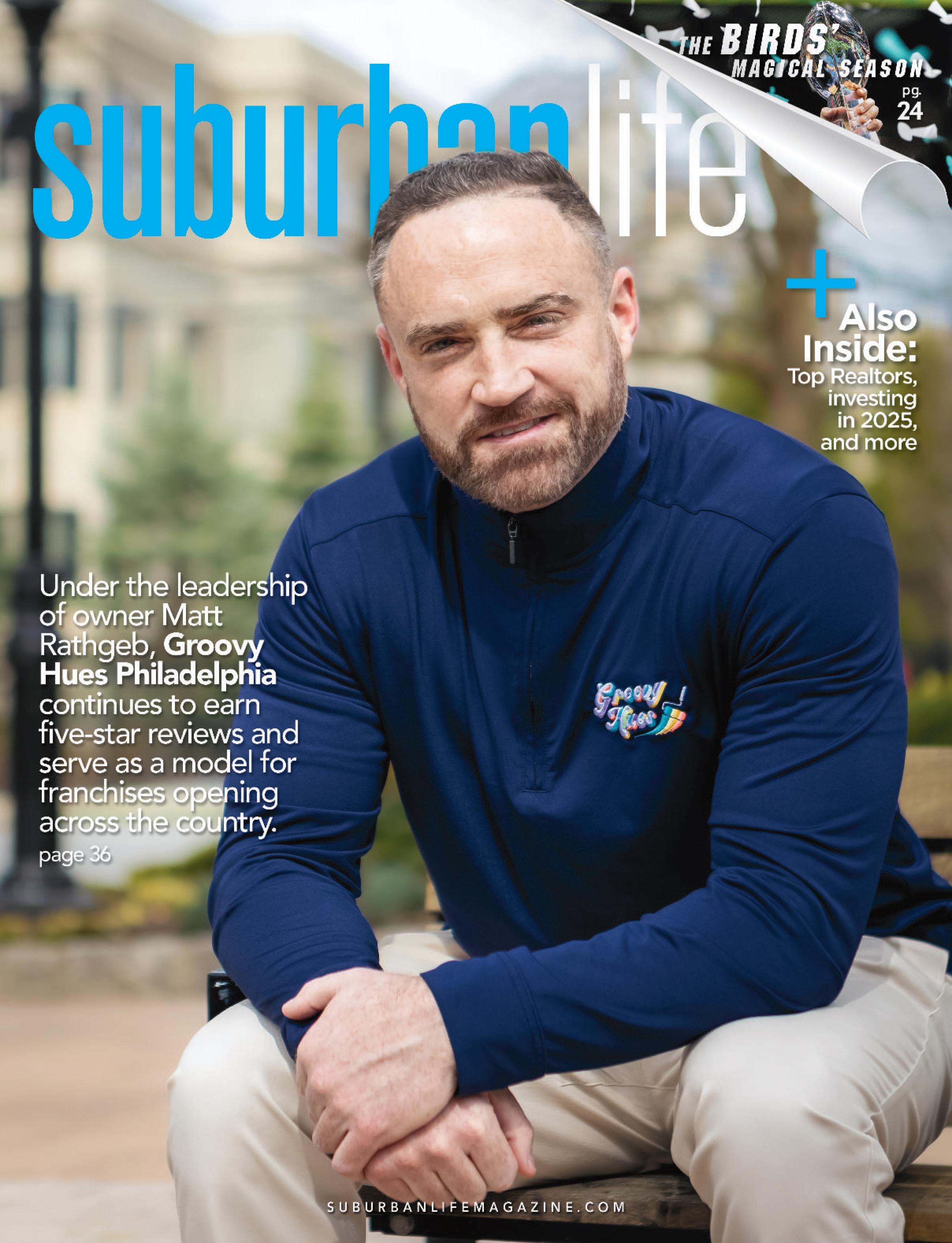 Groovy Hues Painting on the cover of Suburban Magazine